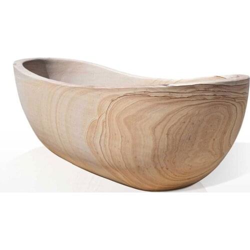 Solid stone free standing bathtub