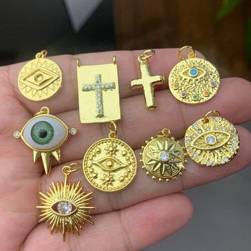 Evil Blue Eye Jewelry Charms for Jewelry Making Cute Charm Pendant Charms for Earrings Necklace Bracelet Gold Copper Butterfly