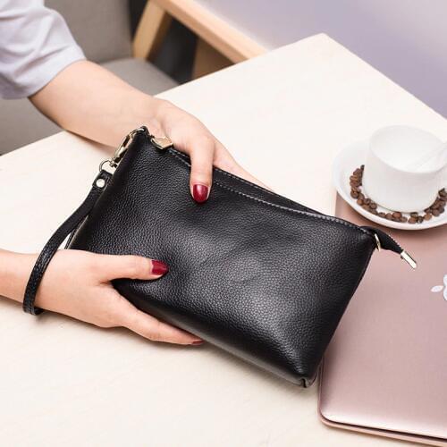 Genuine Leather Women Wallet Clutch Bag Ladies Luxury Evening Party Purse Handbags Shoulder Bags Female Messenger Crossbody Bags
