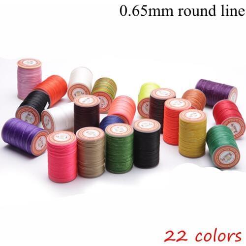 0.65mm round wax line 22 color available Leather Craft Hand Sewing Thread Polyester Round Waxed Line DIY Leather Work Cord
