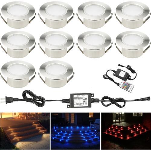 10Pcs/Set 61mm 1.5W 12V IP67 Kitchen Outdoor Garden Yard Pathway Stair Step LED Pool Deck Rail Inground Recessed Soffit Lights