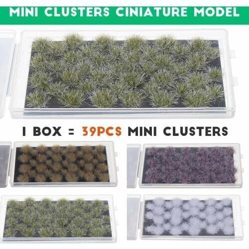 39pcs/Box Military Model Scenario Training Ciniature Model Scenery Materials Sand Table Mini Flower Clusters Grass Tuft
