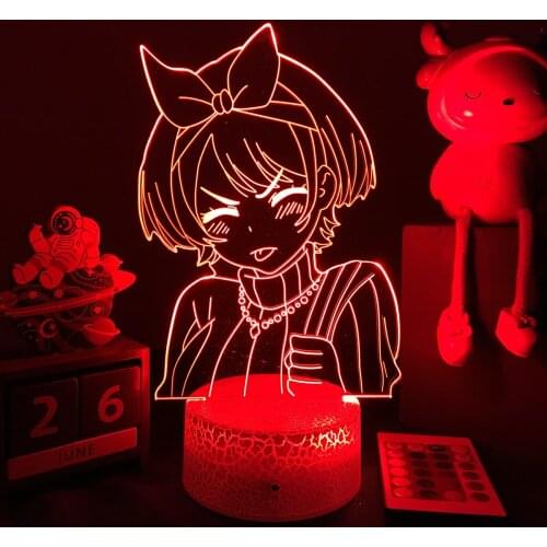 3D Anime Lamp Rent A Girlfriend Night Light Sarashina Ruka Figure for Boys Bedroom Cool Birthday Gift Acrylic Led Night Light