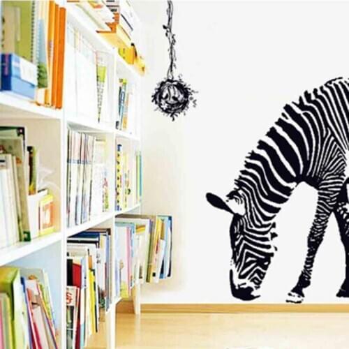 Free Shipping:100*95cm Large PVC Wall Decals Black Zebra /3D Removable animal Wall Stickers ZY9030 Home Decor/Car Stickers
