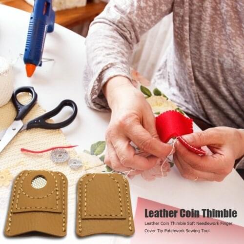 Household Needlework Finger Cover Tip Leather Coin Thimble Quilting Sleeve Finger Protect Handmade Patchwork Sewing Tools