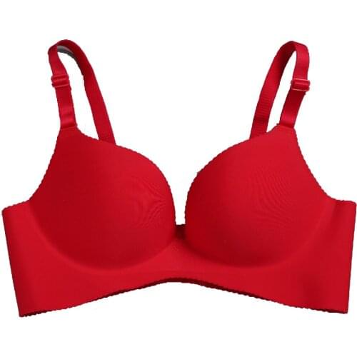 New Sexy Women Super Push Up Seamless underwire Bra Gather Adjustable Girls Soid Lingerie Bra Cup Strappy Womens Bras underwear