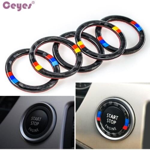 Ceyes Car Styling Auto Engine Start Stop Case For Bmw E90 E92 E93 For M 3 Series German Flag Logo Trim Circle Stripe Car-Styling