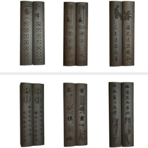 Wooden Paperweights Chinese Calligraphy Ink Brush Painting Paperweights Students Creative Classical Solid Wood Paperweight