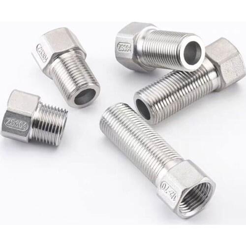 Length 32 40 50 60 70 100mm 1/2" BSP Female To Male Hex Coupler 304 Stainless Steel Fitting For Water Tank