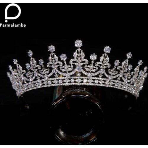 European Retro Headdress Bridal Crown Birthday Wedding Hair Accessories Zirconia Bridal Tiara Queen Crown PH0014