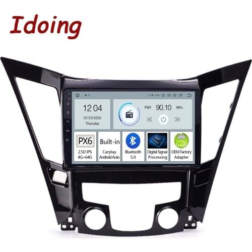 Idoing 10.2"PX6 Android Car Radio Multimedia Player For Hyundai Sonata 6 YF i40 i45 2009-2014 GPS Navigation 1280*720 Head Unit