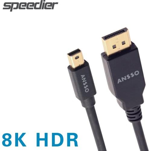 MiniDP to DP 1.4 8K 60Hz;4K 144Hz;Thunderbolt2 mini dp Notebook wiring converter cable Super soft cable Ultra Slim 0.5m 1.3m 2m