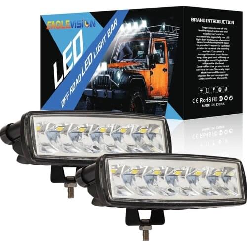 2PCS 6 Inch 30W 6 LED Work Light Bar Square Spotlight 10-30V DC Offroad LED Lights Bar Headlight For Truck Off-road Car SUVs ATV