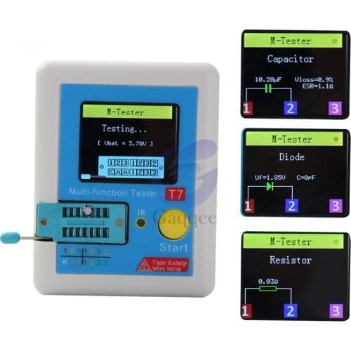 LCR-T7 New Transistor Tester TFT Diode Triode Capacitance Meter LCR ESR meter NPN PNP MOSFET IR Multifunction tester multimeter