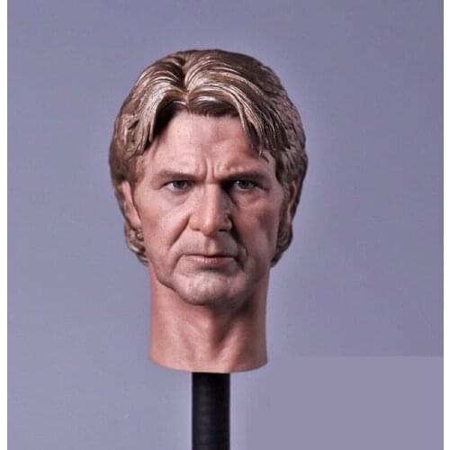1/6 Scale Old Han Solo Head Sculpt Harrison Ford Male Soldier Head Carving Model Toy for 12in Action Figure Toy