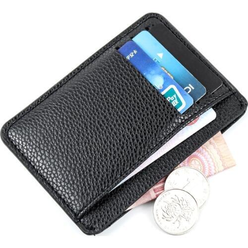 New Fashion Slim Men Credit Card Holder PU Leather Mini Wallet With Coin Pocket 8 Card Slots Small Purse For Man 11.7x8.3x0.5CM