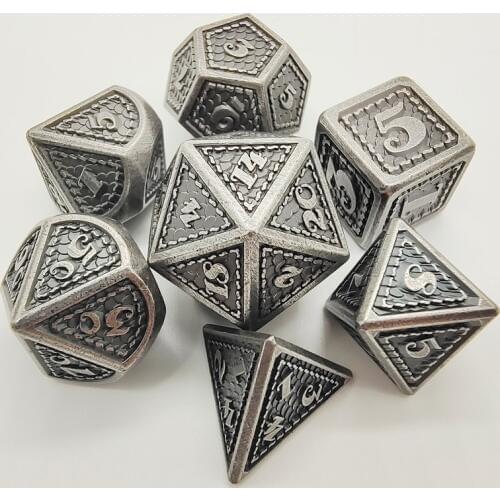 Metal Dice Set 7PCS/Set D&D Polyhedral Dices RPG Table Games Cubes Red Copper Alloy Dyses Brass Dice Sets D4 D6 D8 D10 D12 D20