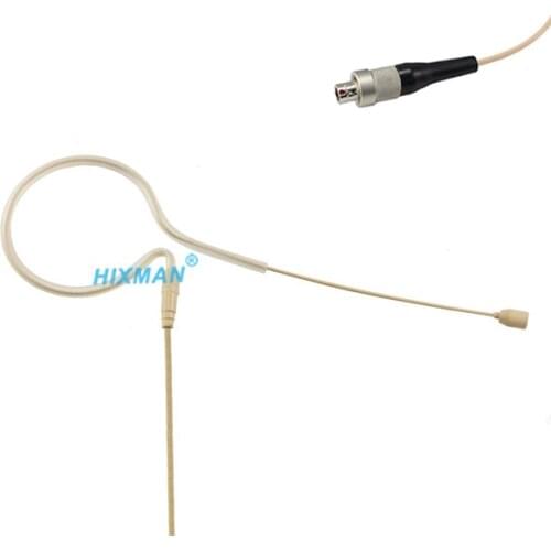 HIXMAN Beige EM1-S3 Single Ear Omni Earset Headset Microphone For Sennheiser Shure Wisycom Zaxcom Lectrosonics Wireless System