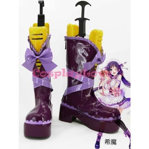 Newest Custom Made Japanese Anime Lovelive! Valentine Lolita Maid Nozomi Cosplay Shoes Boots For Christmas Halloween