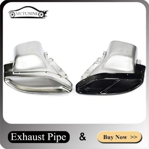 One Pair Stainless Steel Exhaust Pipe For M-ercedes B-enz W212 W205 C180 C200 C260 GLC GLE Car Styling Muffler Tip