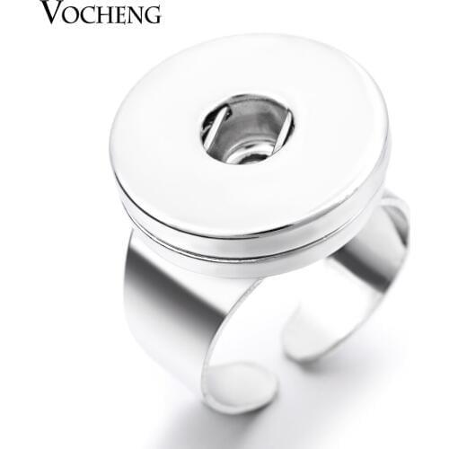 Wholesale 10PCS/Lot Vocheng 18mm Jewelry Resizable Metal Snap Button Ring NN-395*10 Free Shipping