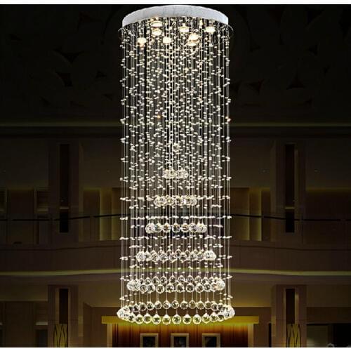 Luxury villa living room large chandelier double crystal chandelier staircase light chandelier lamp lights hotel club lights
