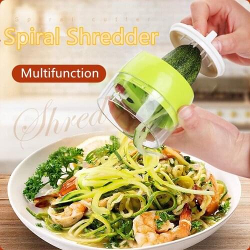 Hand-Held Spiral Vegetable Shredder 4-In-1 Adjustable Grater Kitchen Tool Multi-Function Three-In-One Rolling Shredder