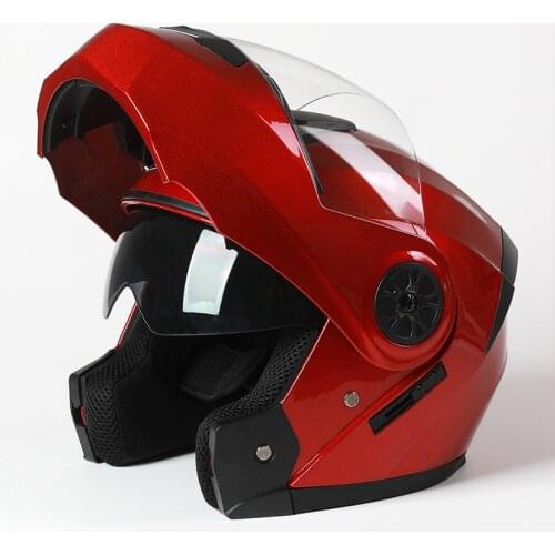 DOT Dual Visors Helmets Modular Motorcycle Helmet Flip Up Open Full Face Cascos Moto Motocicleta Capacete for Men