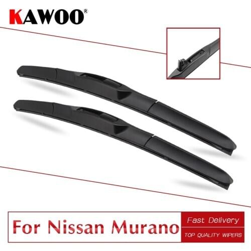 KAWOO For Nissan Murano/Murano 3 Z52 Car Natural Soft Rubber Windcreen Wipers BladesModel Year From 2002 To 2018 Fit U Hook Arm