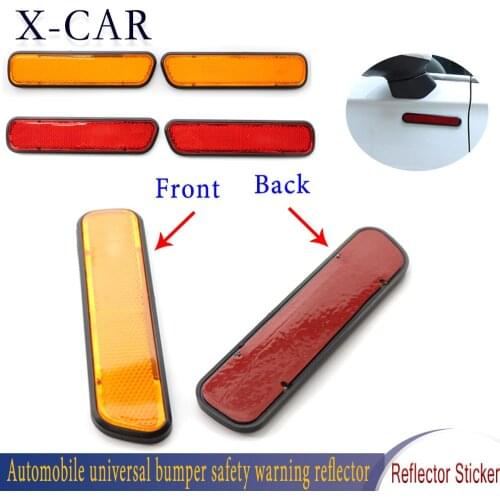 X-CAR 2PCS Car Reflector Sticker Safety Warning Signs Front Rear Bumper Car Door Sticker Safety Mark Secure Reflector Sticker