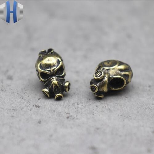 Upgrade Biochemical Skull Beads Brass Knife Beads Brass Personality Skull EDC Beads Skull Keychain Pendant Hanging Rope Beads