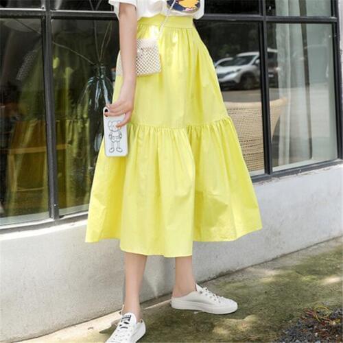 Purple Yellow Pink White long skirts,Spring Summer sweet Ukraine Ruffle long skirt plus size vintage cotton linen skirt 6XL 7XL