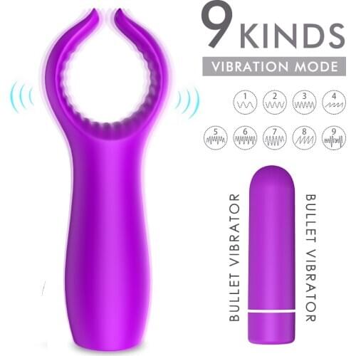 Dildo Clamp Vibrator Clitoris Stimulator for Women Nipple Sex Toys for Couples 9 Modes Vagina Penis Clip Vibrator Intimate Goods