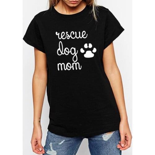 Womens T-Shirt Fashion Rescue Dog Mommy Paw Mama Mother Print Harajuku Cute Punk Summer Tumblr Plus Size Tshirt Top TEES