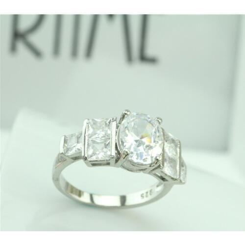 Female White Oval Ring Fashion Gold Filled Jewelry Vintage Wedding Rings For Women Birthday Stone Gifts C43