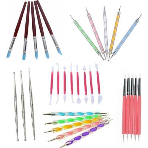 1-14pcs Plastic Silicone Steel Clay Sculpting Set Wax Carving Pottery Tools Carving Sculpture Shaper Polymer Modeling Clay Tool
