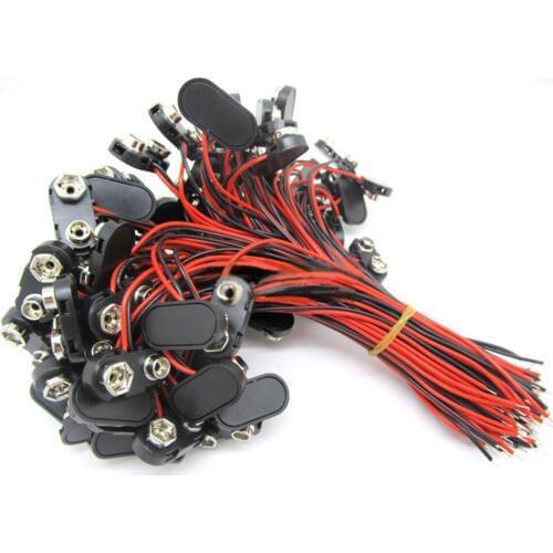 10pcs 9V battery base tools battery socket tool 150mm wire cable high quality platic accessories