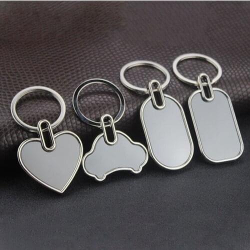 100PCS Private Custom Fashion Logo Anti-lost card Keychains Heart Round Personalized Keychain Hand laser Carved Car Keyring 13