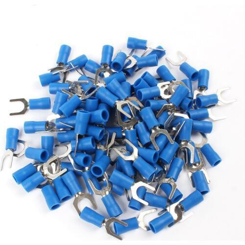 100PCS SV2-6 Blue insulation Furcate Terminal Cable Connector Wire Connector