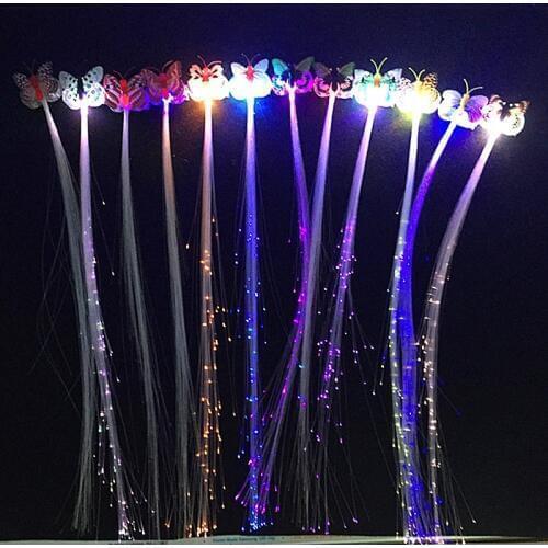 24PCS LED Luminous Flower Hair Clip Light Butterfly Hair Clip Bar Party Wedding DTY Headdress Shape Decoration Rave Supplies