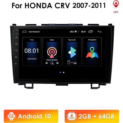 2din Android Car Radio GPS for Honda CRV CR-V 2007 2008 2010 2011 2012 Multimedia HD Navi FM USB WIFI 9 Inch Video Stereo Player