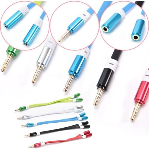 3.5mm Stereo Mini Jack 1 Male To 2 Female Headphone Earphone Audio Cable Micphone Y Splitter Adapter Connected Cord To Laptop PC