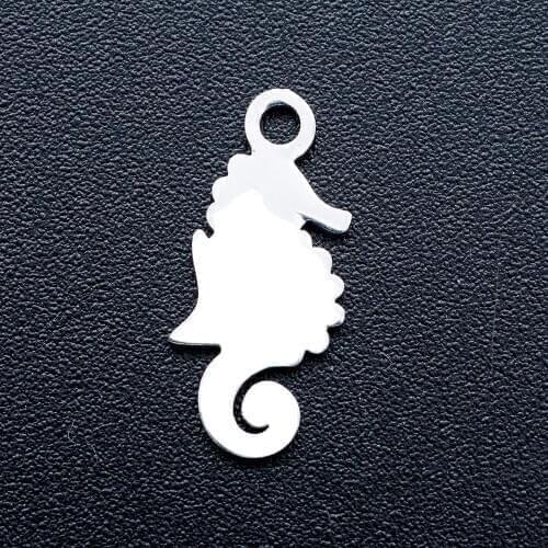 5pcs/lot 316L Stainless Steel Sea horse DIY Charm Pendants for Necklaces Never Tarnish AAAA Quality