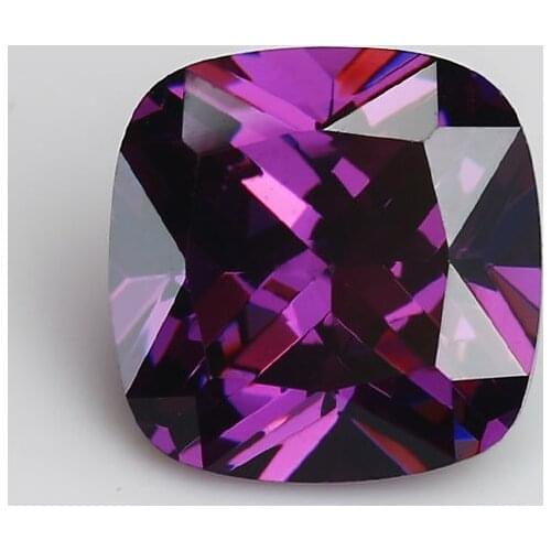 50PCS 5x5~15x15mm Cushion Shape Loose CZ Stone Purple AAAAA Cubic zirconia Synthetic stone For Jewelry DIY Gems Stone