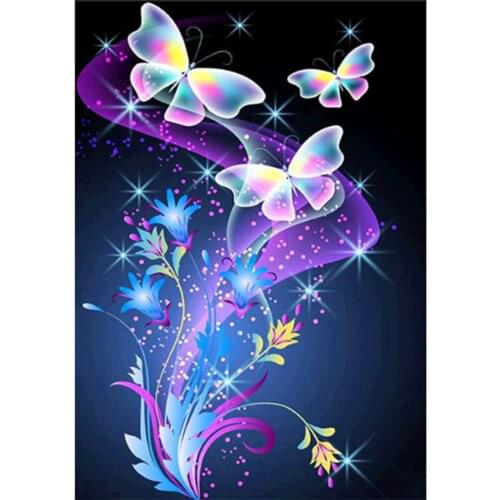 5D Diamond Painting DIY Square Round Diamond Image Composition Flower Butterfly Picture Cross Stitch Set Mosaic Gift WG2370