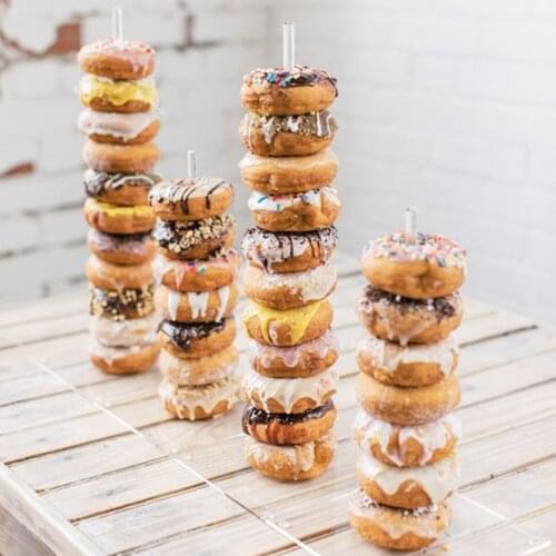 Acrylic Donut Stands Clear Bagels Holder Doughnut Dessert Stand Table for Wedding Birthday Party Treat Display Corner Decoration