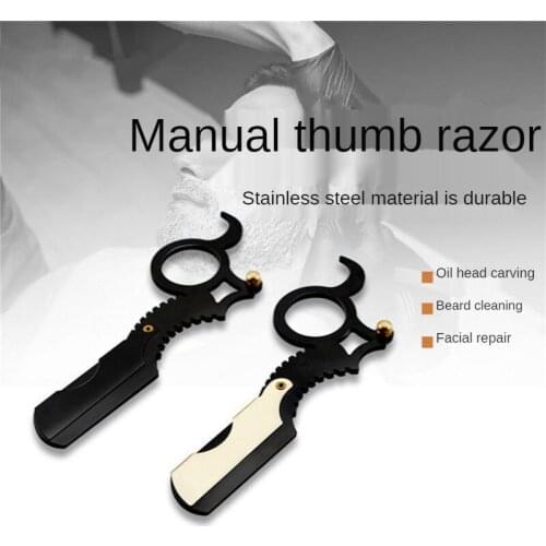 Straight Edge Barber Razor Haircut Beard Eyebrow Shaving Tool Manual Depilation Razor Hairdresser Trimming Blades Replaceable