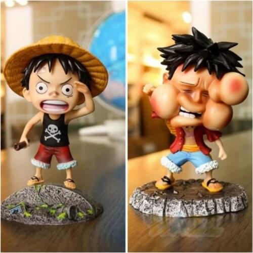 One Piece Monkey D · Luffy Swollen Face Q Ver. 14cm Figure Model PVC Toys New