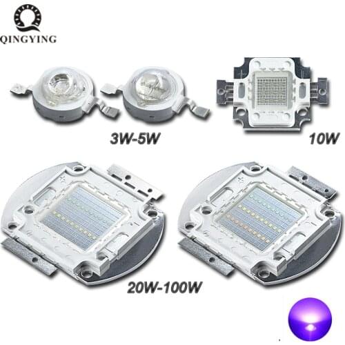 Best Quality Copper UV Purple LED Ultraviolet Bulbs Lamp Chips 365nm 370nm 3W 10W 20W 30W 50W 100W High Power Light Diode