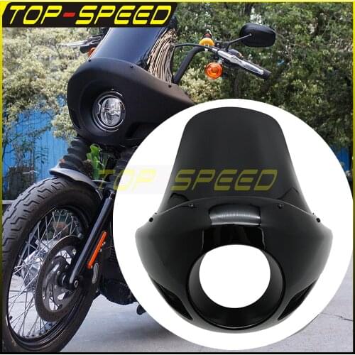 Headlight Windscreen Wind Deflector 5.75" Headlight Fairing Fork Motorcycle For Harley Chopper Cafe Racer Dyna Fatbob Street